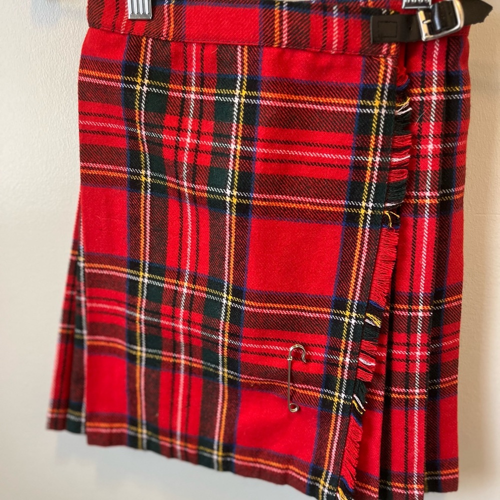 Kids Blarney made in Ireland Red and Black plaid Skirt 24 months